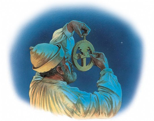 An astrolabe used the stars to determine latitude.