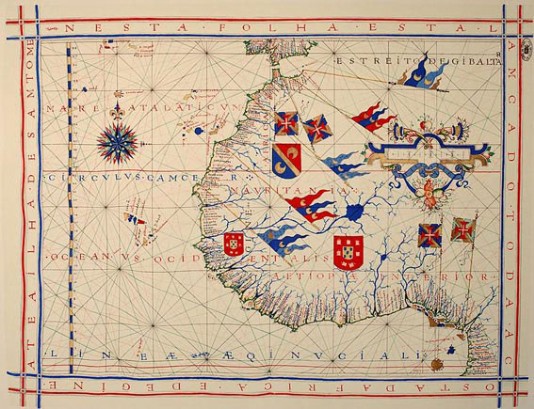 A nautical chart of West Africa, 1571