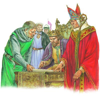 King John signs Magna Carta at Runnymede