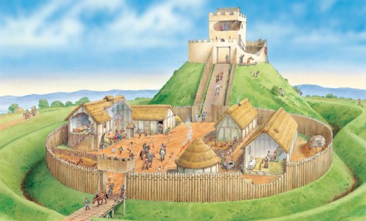 A motte-and-bailey castle