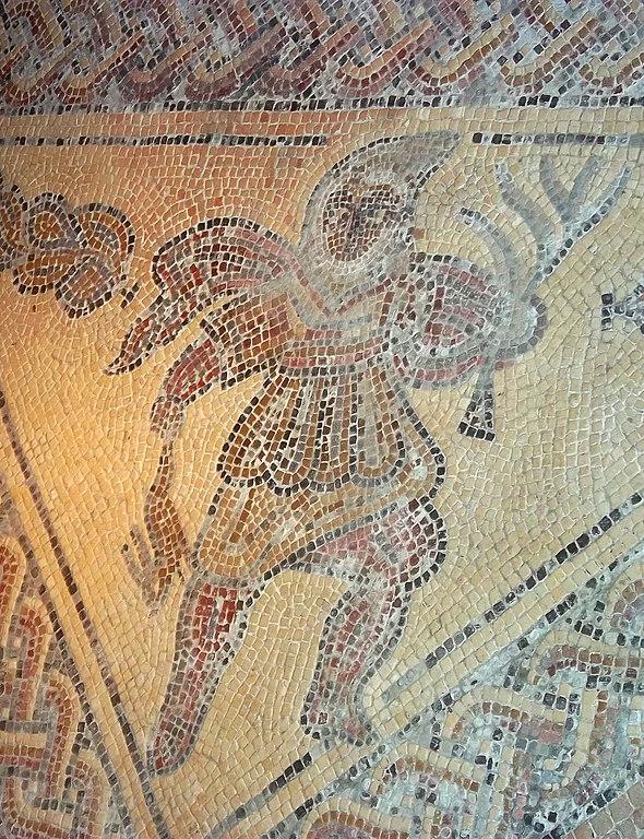 A mosaic on the Triclinium floor, Chedworth villa