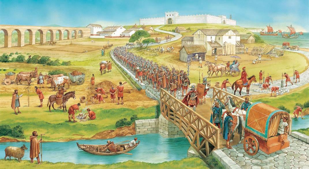 Roman roads, aqueducts and buildings