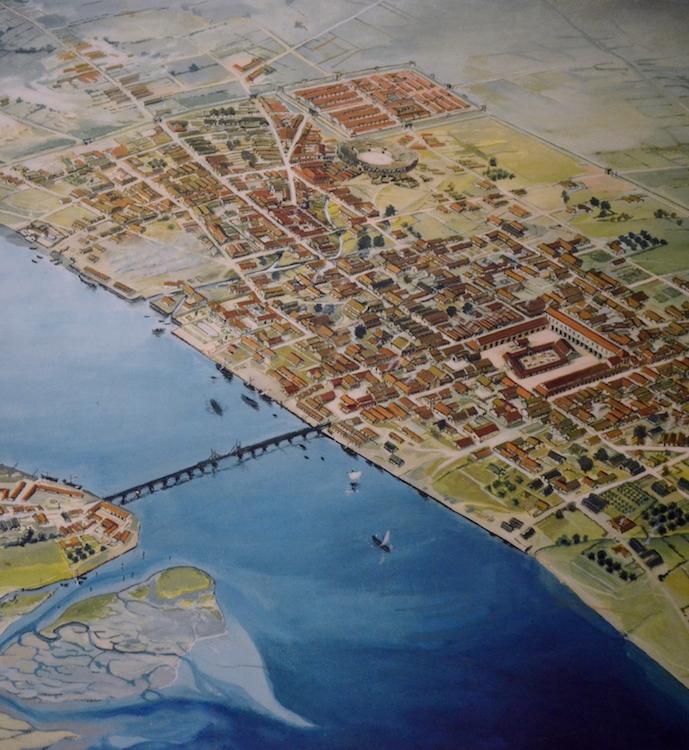 An aerial view of Londinium in around 120 AD