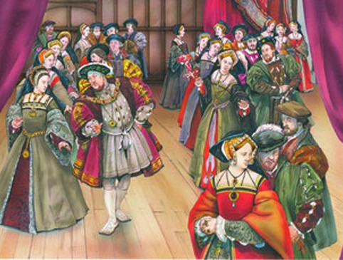 King Henry VIII dancing with his courtiers