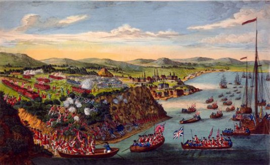 British troops on the River St Lawrence near Québec