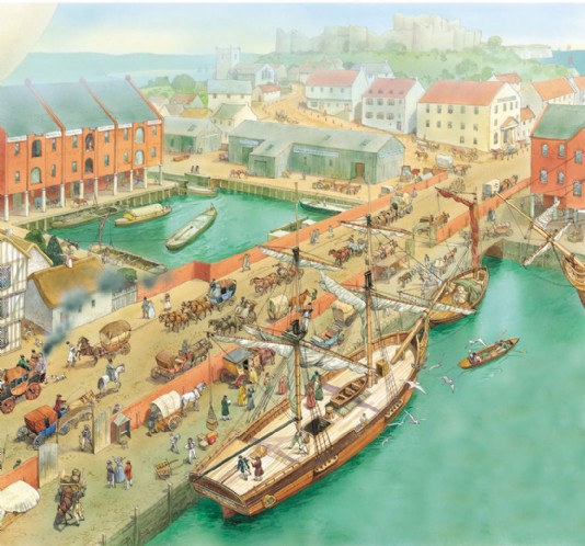 A port in Britain in 1800