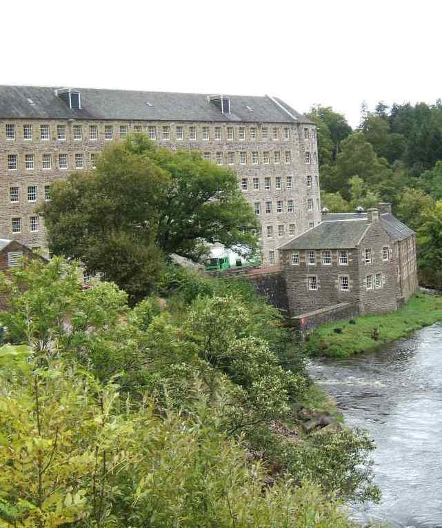 New Lanark cotton mill on the Clyde, founded in 1786