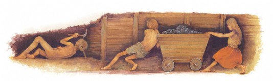 Children working in a coal mine