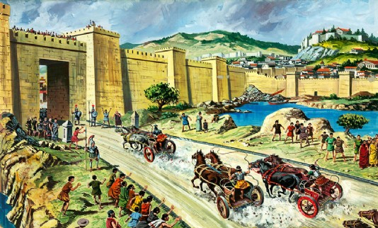 The newly rebuilt city of Corinth