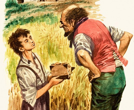 Young Abraham is caught reading a book. 
