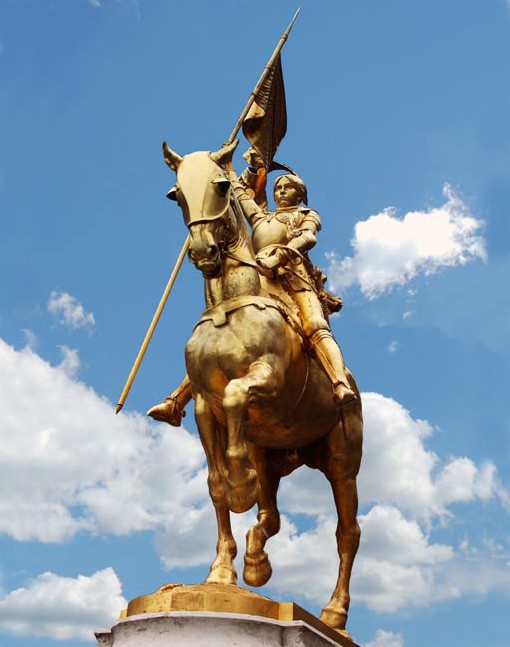 A 19th-century statue of Joan of Arc in Paris, France