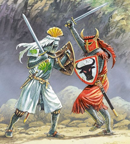 Knights distinguished by their coats of arms