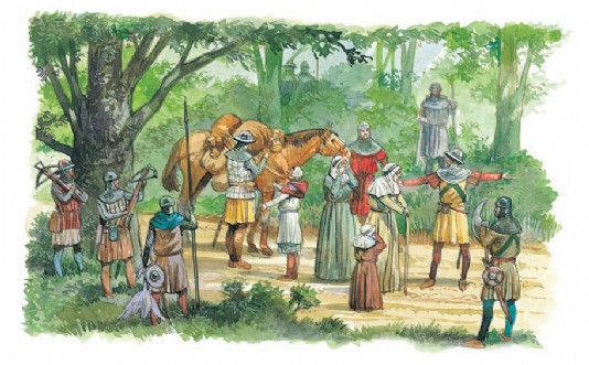 Women and children are encouraged to enter the castle.