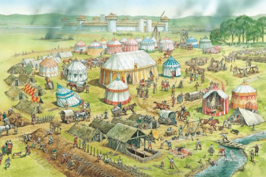 The besieging army camp