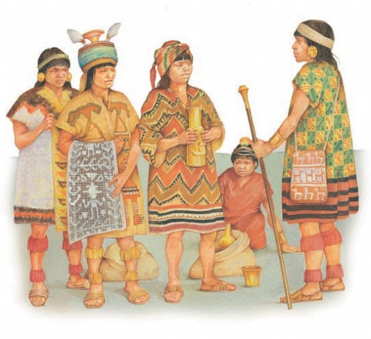 An Inca noble receives gifts.