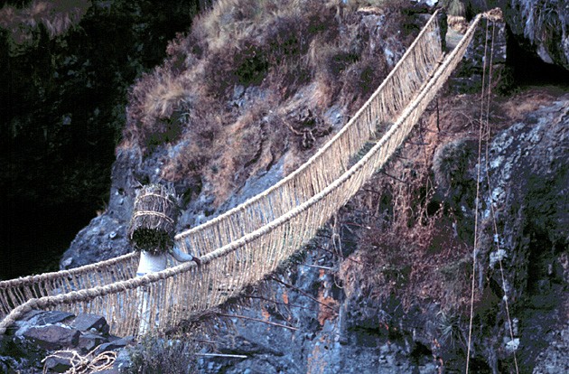 Inca rope bridge over the Apurimac