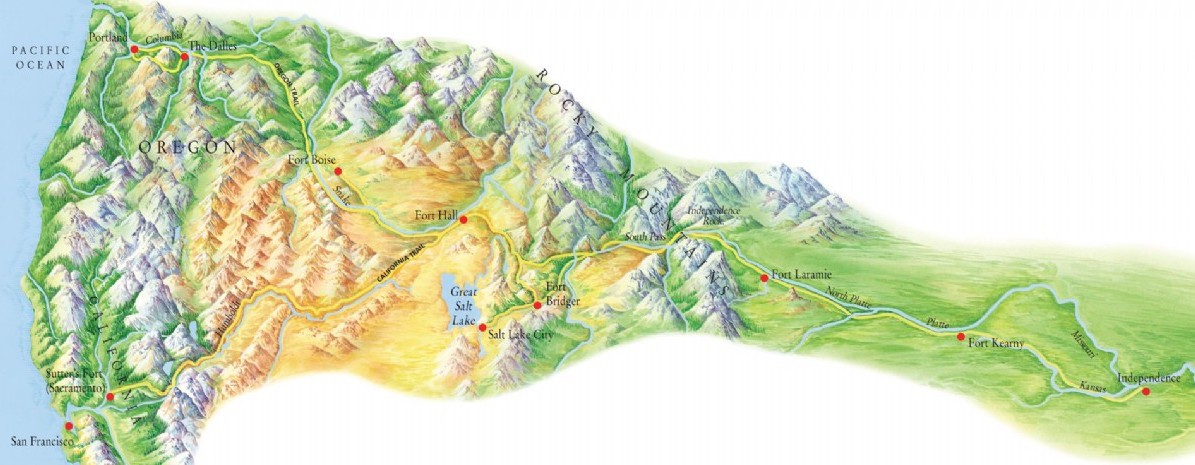 Routes of the Oregon and California trails