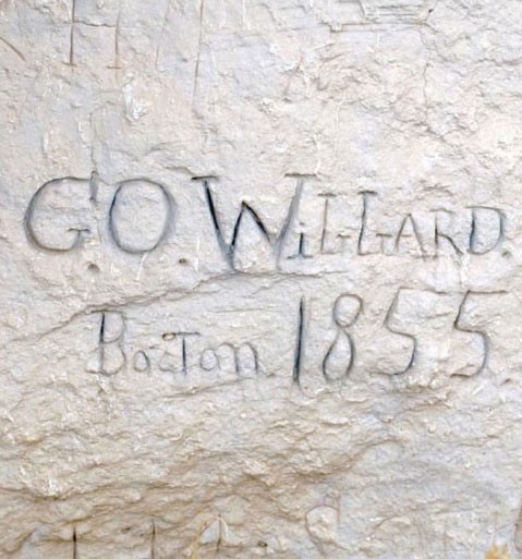A traveller's name, carved into Independence Rock