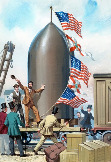 A scene from Jules Verne's From the Earth to the Moon