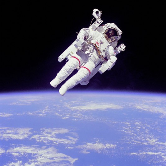 US astronaut Captain Bruce McCandless on EVA