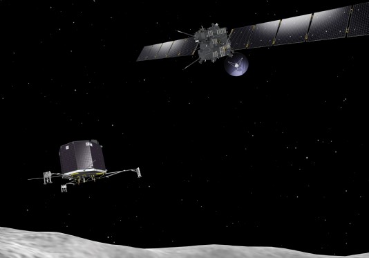 The lander Philae detaches from Rosetta
