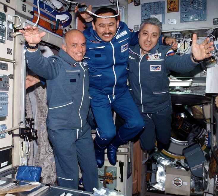 The first space tourist, Dennis Tito (left), aboard the ISS in 2001