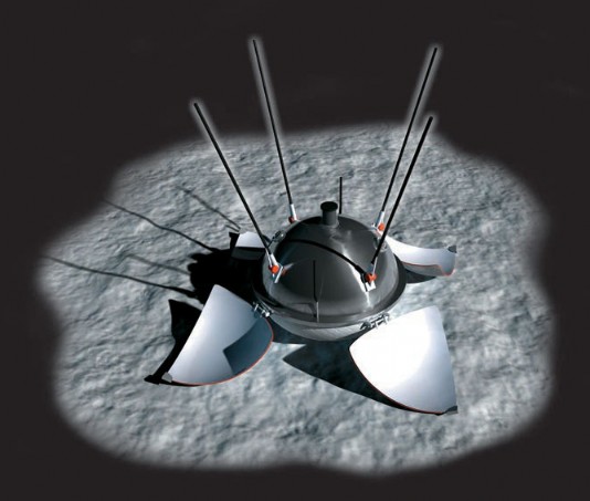 Luna 9 on the surface of the Moon