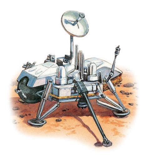 Viking 2 probe on the surface of Mars