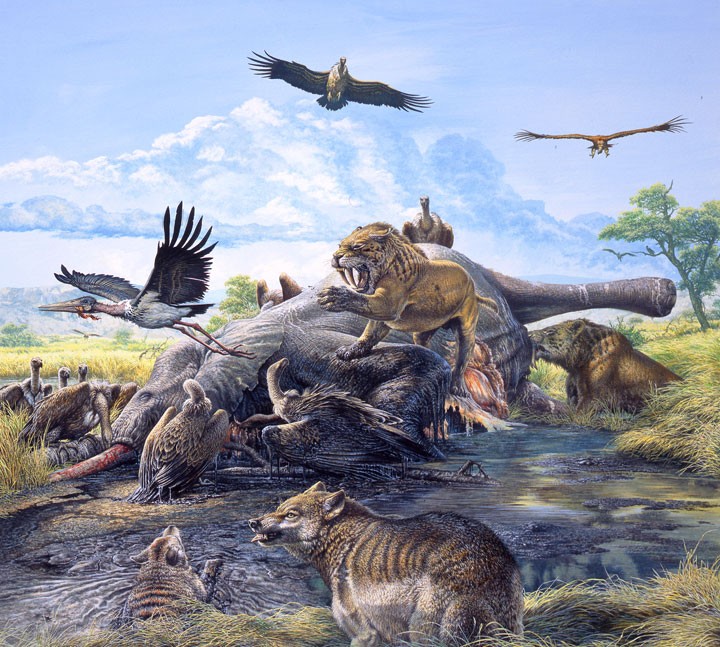 Animals trapped in tar pits