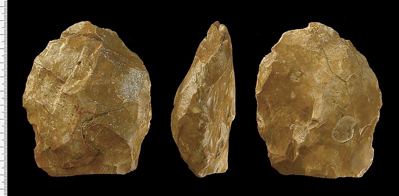 Lower Palaeolithic hand axe (both faces and edge)