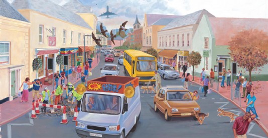 The many sources of sound on a busy street