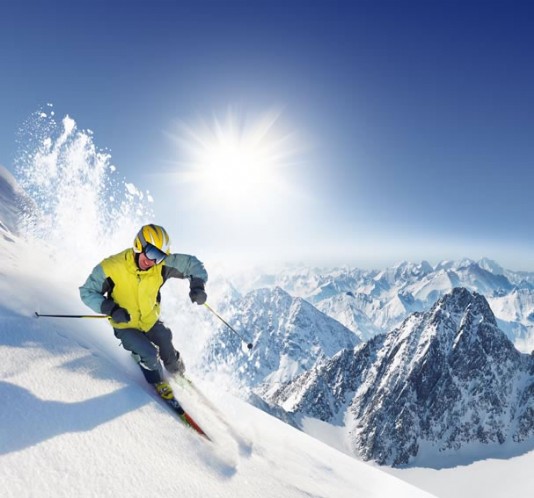 A downhill skier