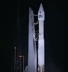 A rocket launch, demonstrating the laws of motion