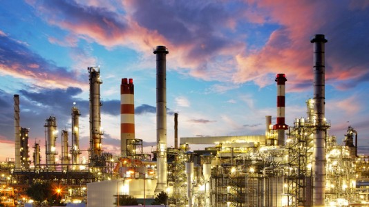 An oil refinery