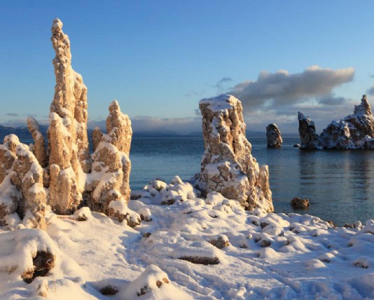 Mono Lake, California, USA, an alkaline lake