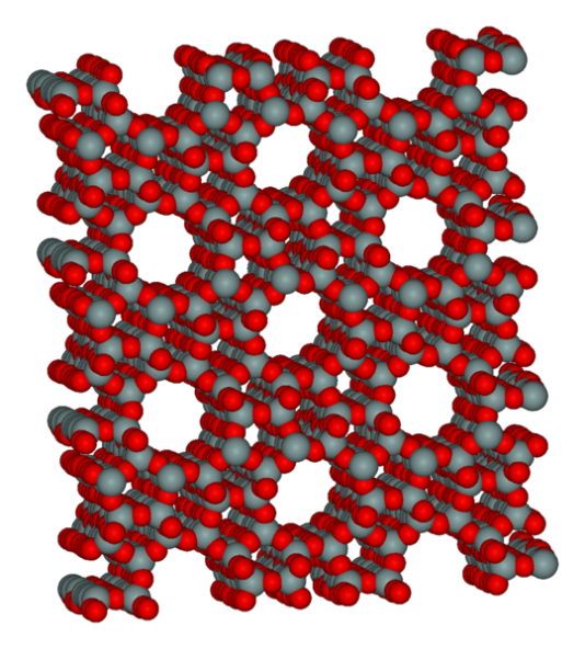 Molecular structure of a zeolite, a type of catalyst