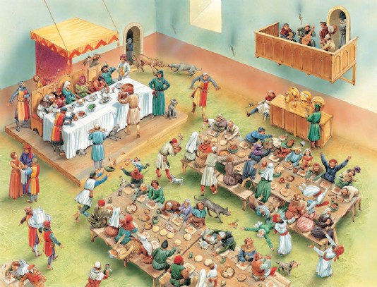 A banquet in progress