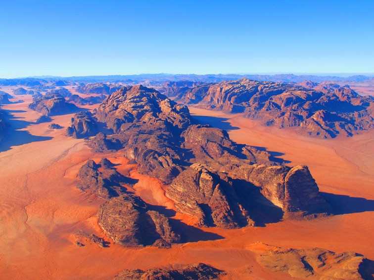 Wadis in the Jordanian desert