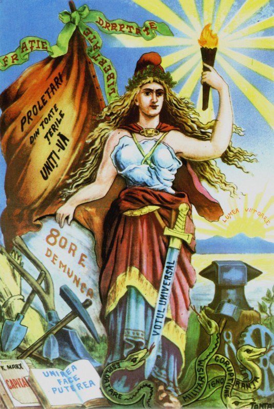 A 1949 Romanian illustration celebrates Communism.