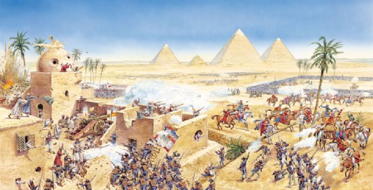 Napoleon's army fights the Mamluks in Egypt, 1798
