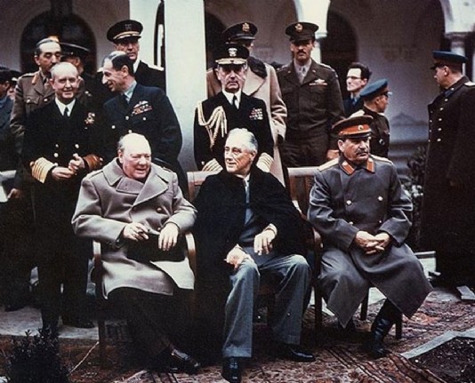 Roosevelt, Churchill and Stalin in Yalta