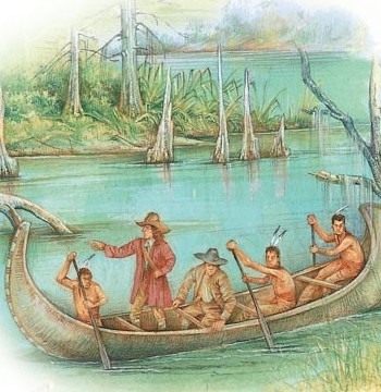 La Salle travels down the Mississippi