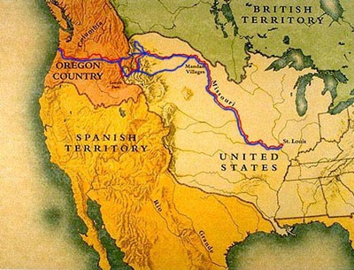 A map of the Lewis and Clark expedition