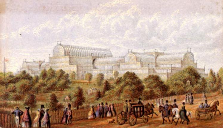 The Crystal Palace in Hyde Park, home of the Great Exhibition opened by Queen Victoria on 1st May 1851.