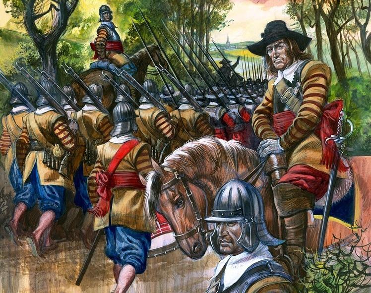Oliver Cromwell and soldiers of the New Model Army