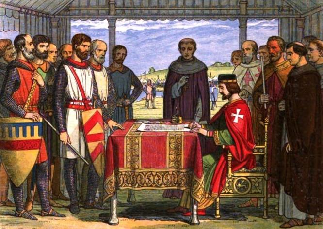 King John signs Magna Carta on 15th June 1215.