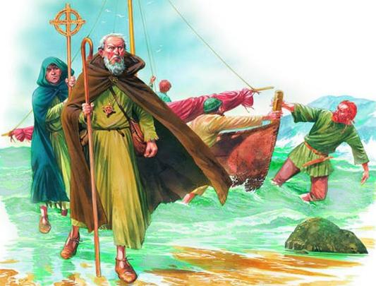 Columba arrives on Iona.