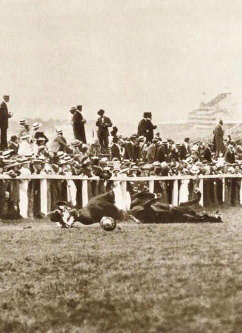 Emily Davison, after being struck by the king's horse