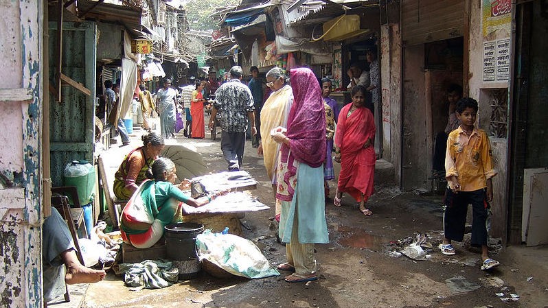 Dharavi slum in Mumbai, India