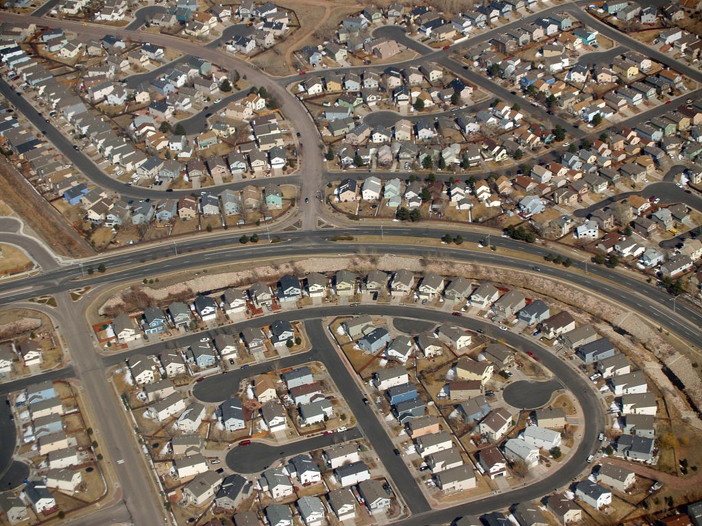Suburban housing in Colorado Springs, Colorado
